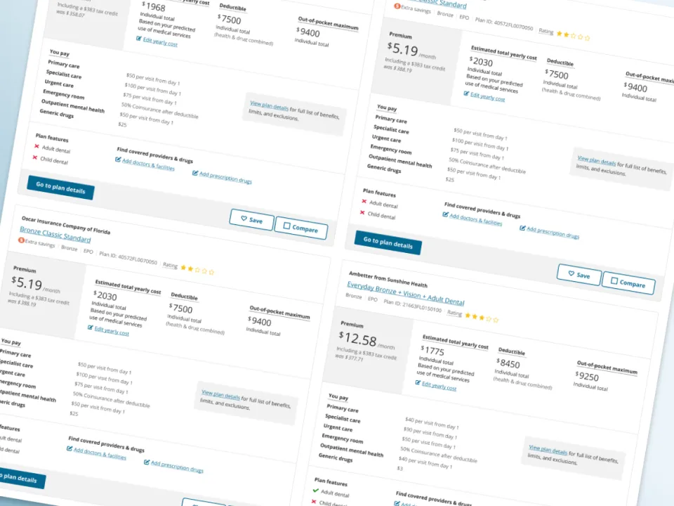 Healthcare.gov Saved Plans project