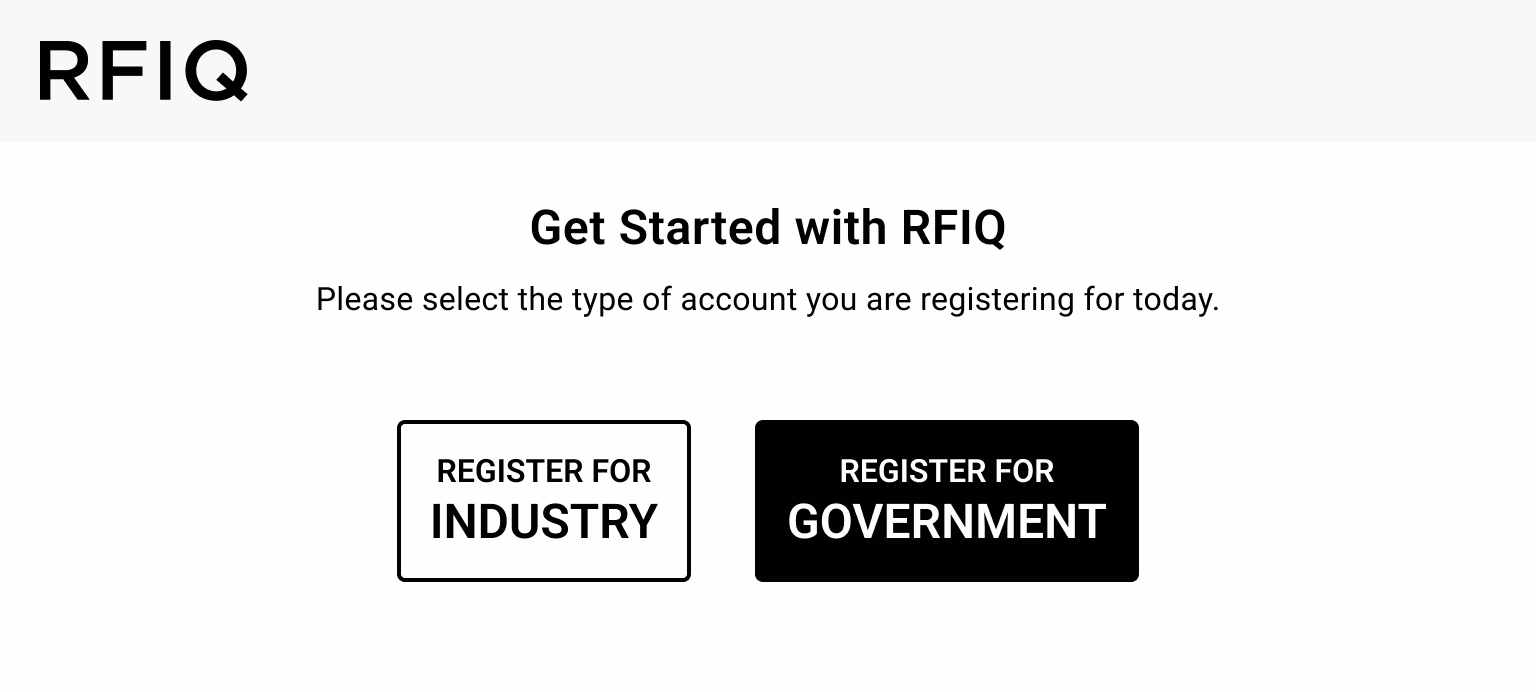 Original RFIQ landing page
